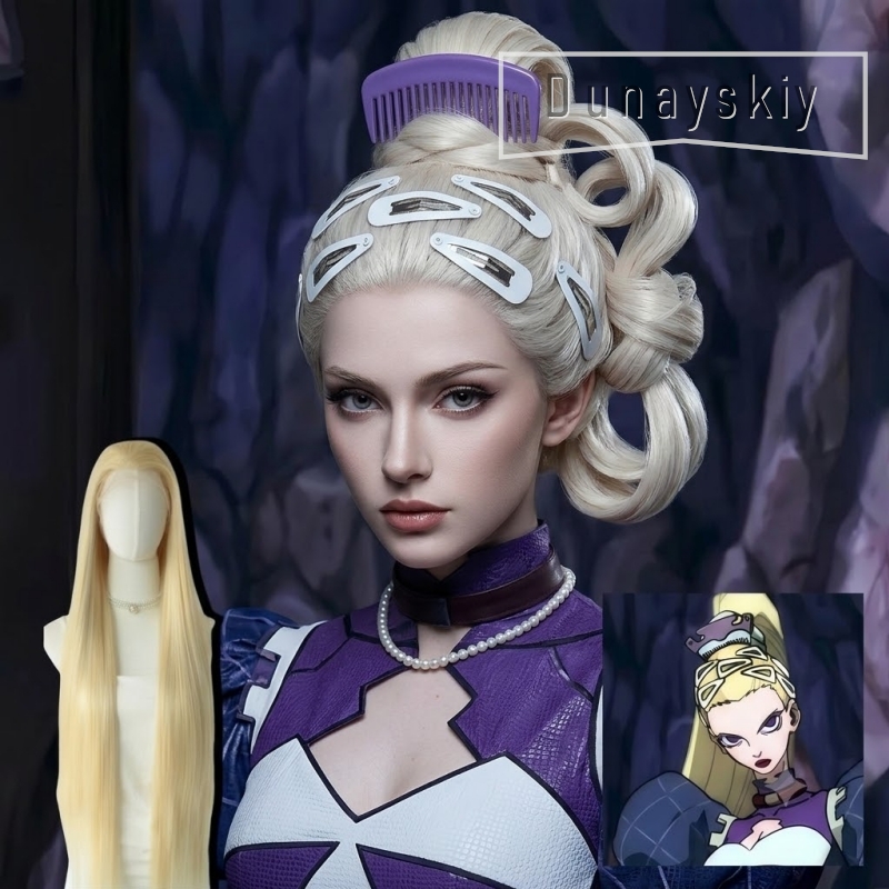 Cosplay Anime White Hair - Grandi fermagli per capelli bianchi, parrucca