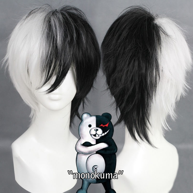 Cosplay Anime White Hair - Gioco anime Danganronpa Parrucca orso bianco