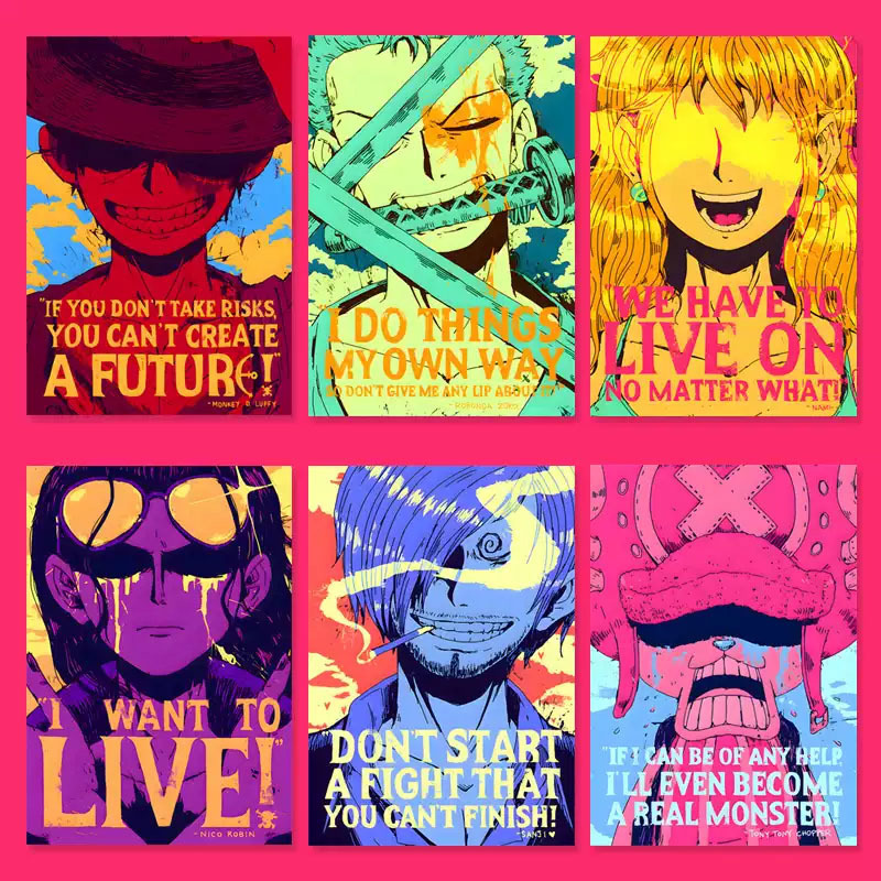 One Piece Straw Hat - Adesivi Murali Anime Retrò One Piece,