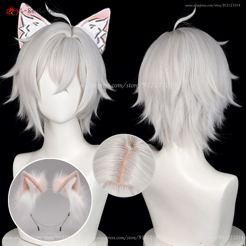 Cosplay Anime White Hair - ZZZ Seth Lowell Parrucca cosplay da