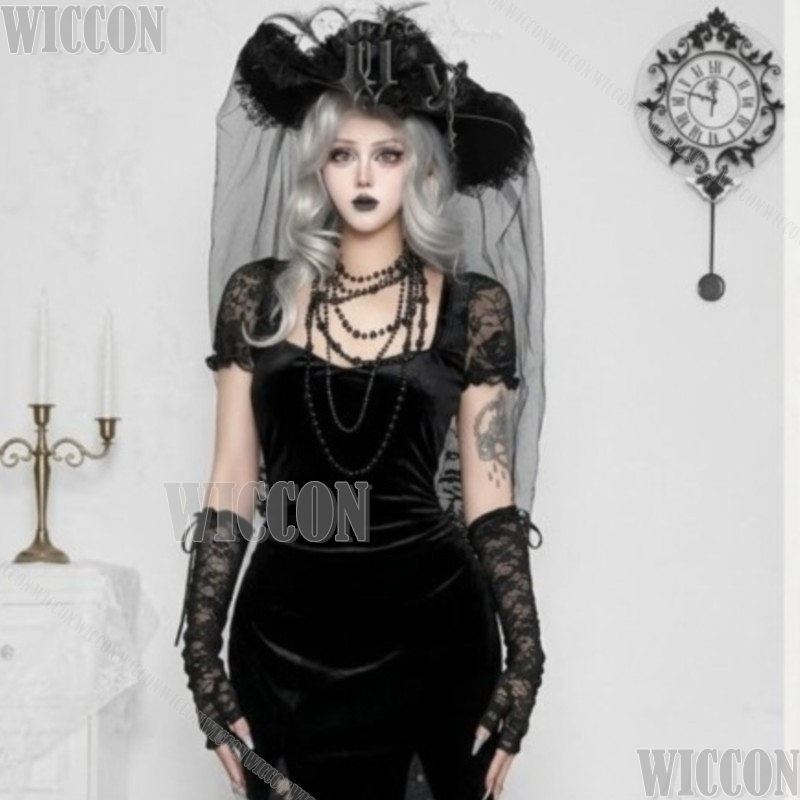 Anime Cosplay Events 2026 - Abito Lungo Gotico Smeraldo in Pizzo