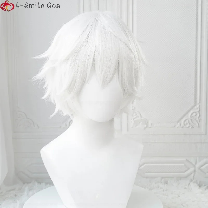 Cosplay Anime White Hair - Parrucca Bianca Corta da Uomo Xiaoxiao