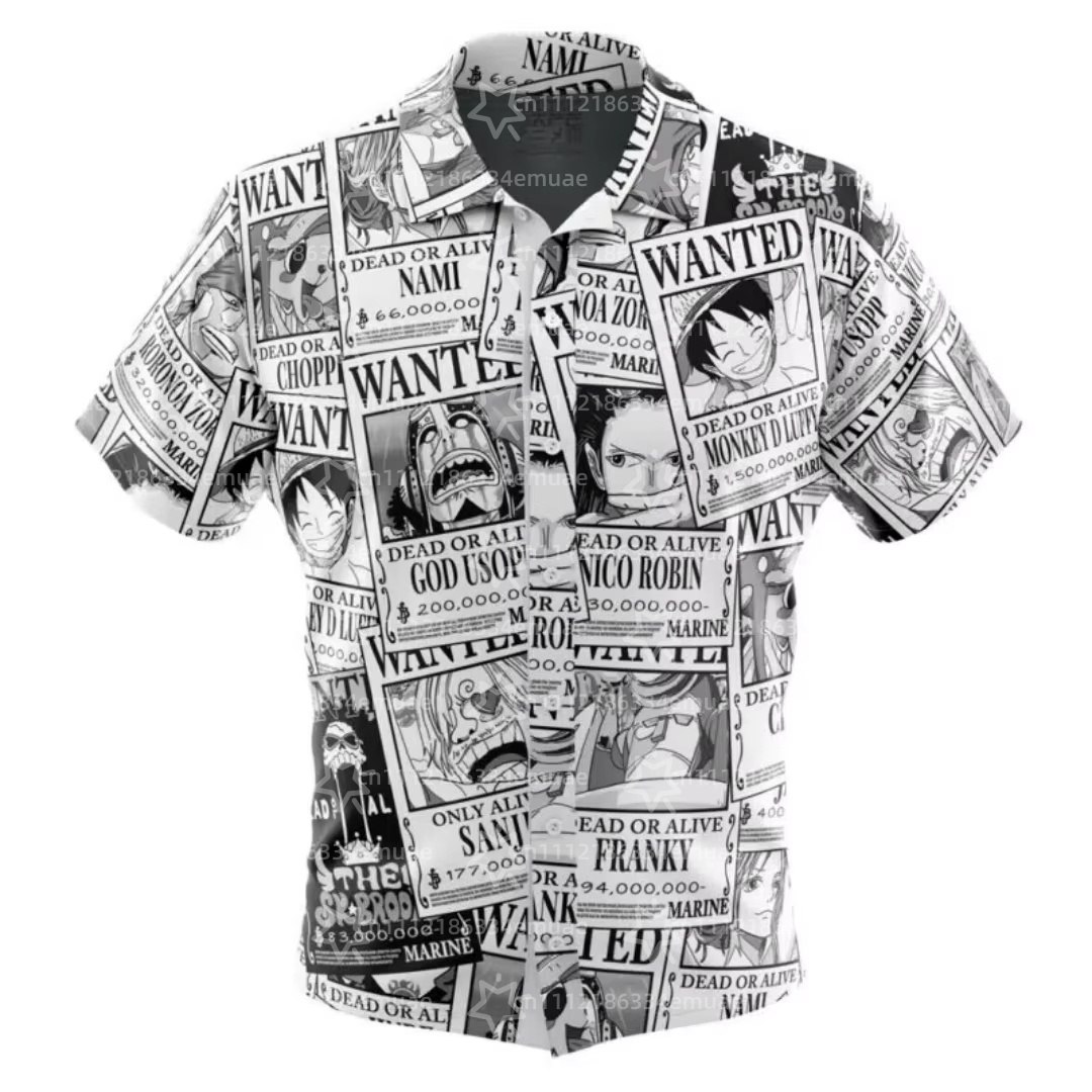 One Piece Straw Hat - Camicia hawaiana Aloha Strawhat Wanted One